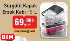SÜRGÜLÜ KAPAK ERZAK KABI ~5 L SÜRGÜLÜ KAPAK ERZAK KABI ~5 L
